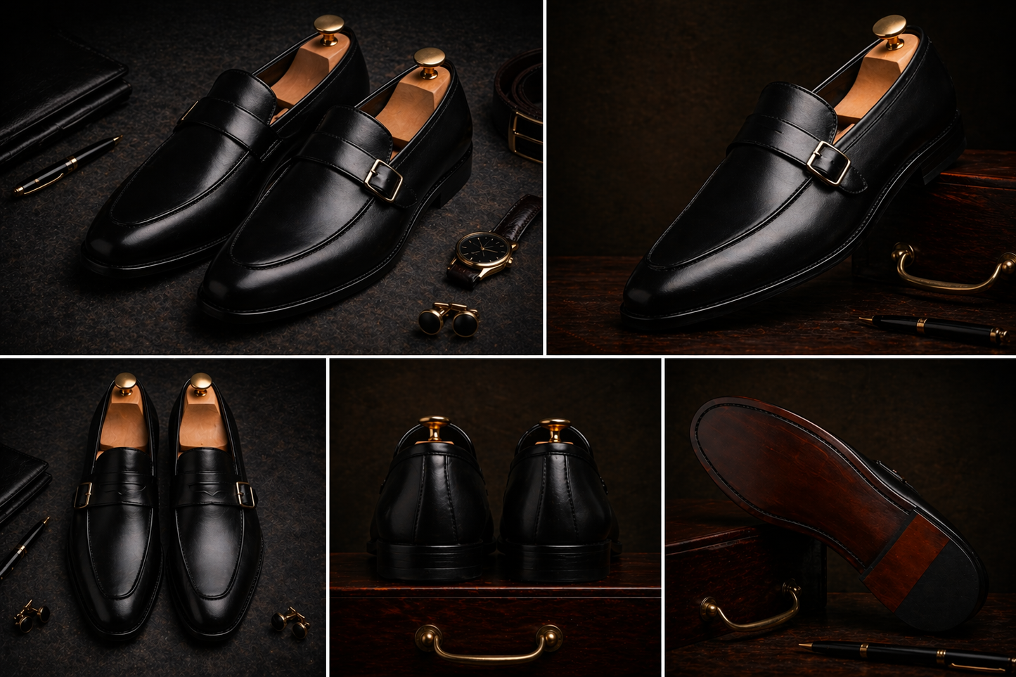 Black Monk Strap Loafer