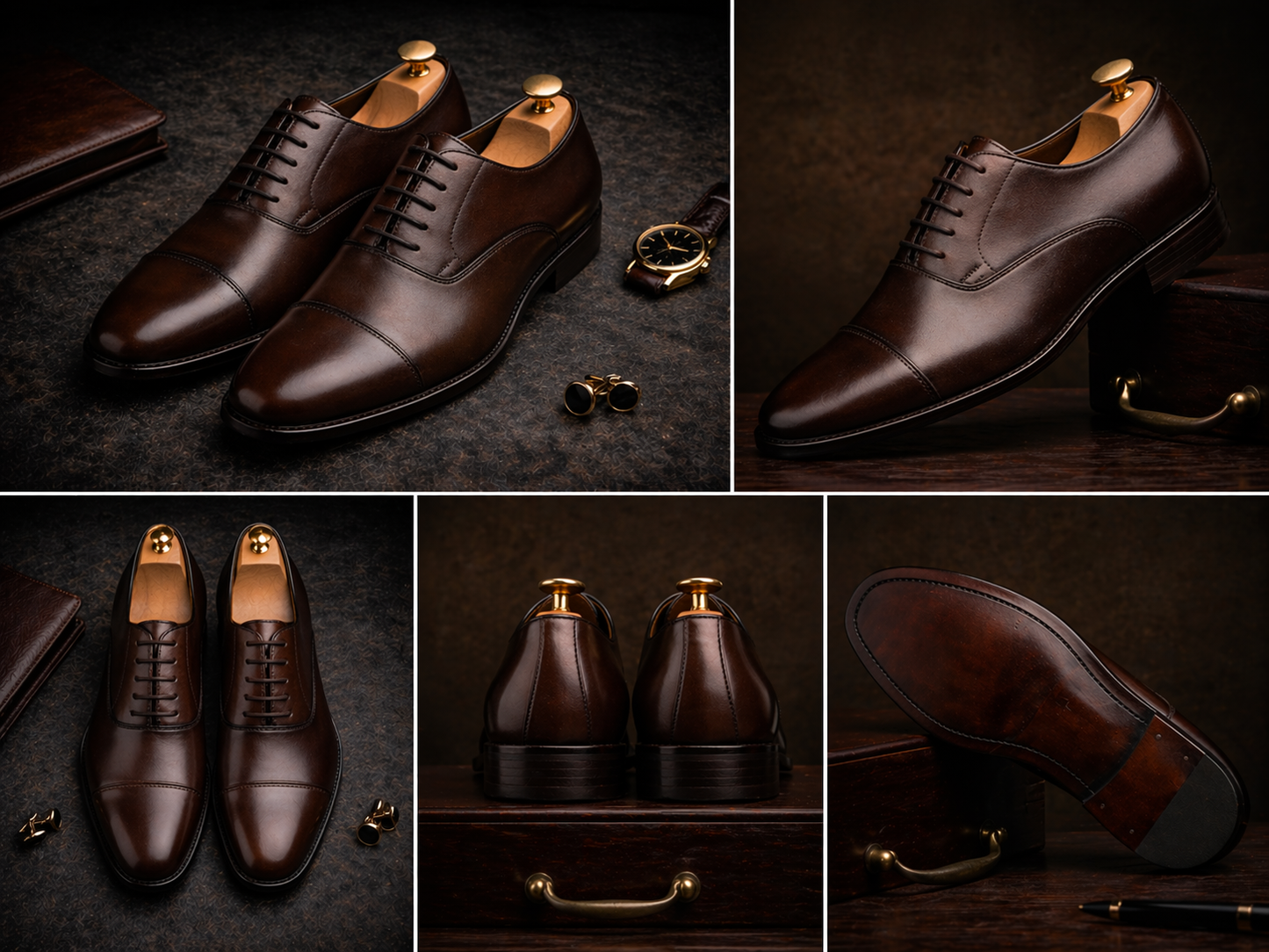 Dark Brown Cap Toe Oxford
