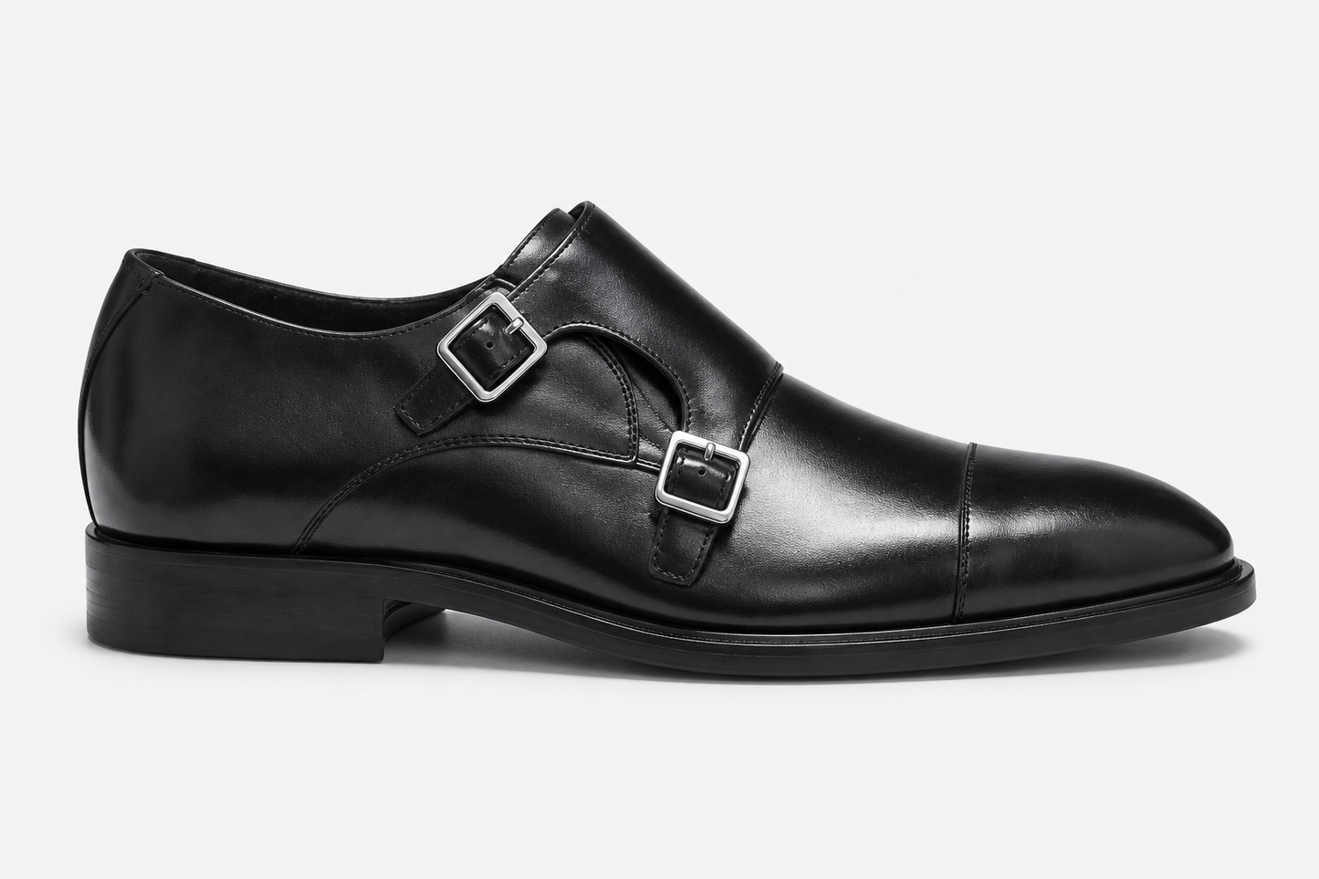 Black Double Monk Strap