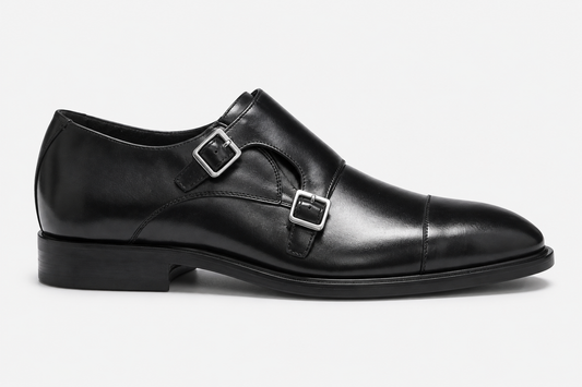 Black Double Monk Strap