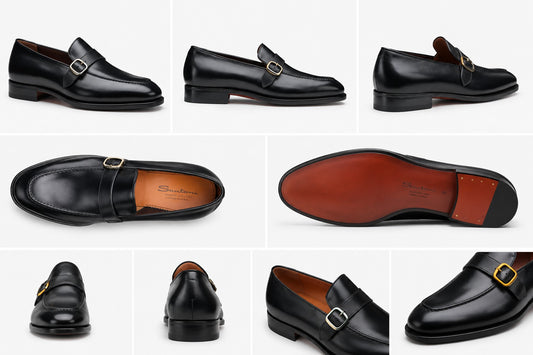 Black Single Monk Strap Loafer
