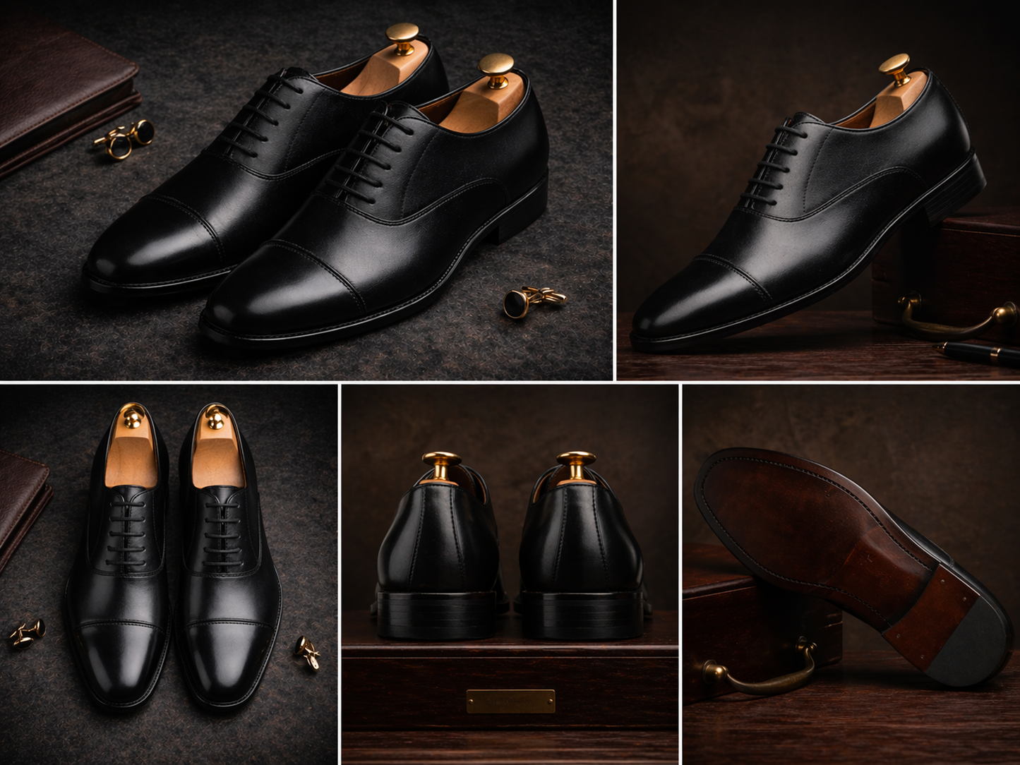 Black Cap Toe Oxford